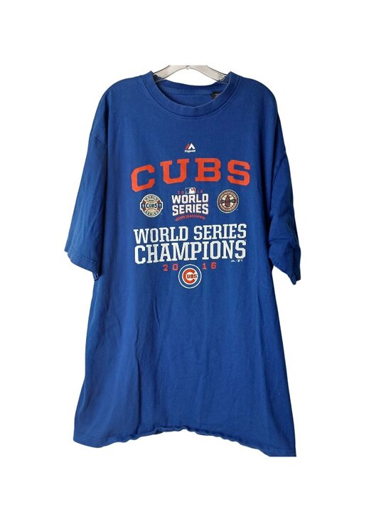 Majestic Other - Chicago Cubs 2016 World Series Champions Blue XL Tall Majestic TShirt Cotton #I5
